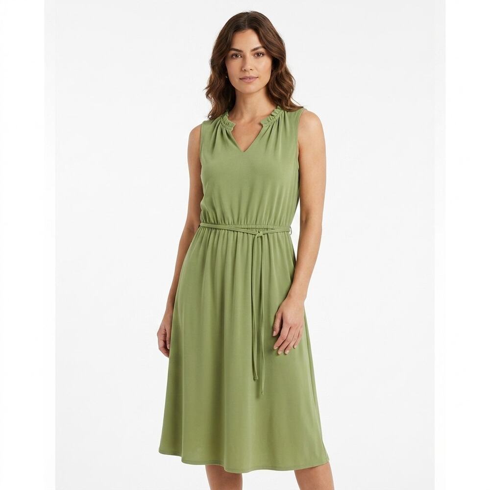 Banana Republic Green Sheath Midi Stretch Dress Women Size XS
